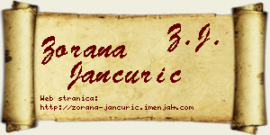 Zorana Jančurić vizit kartica